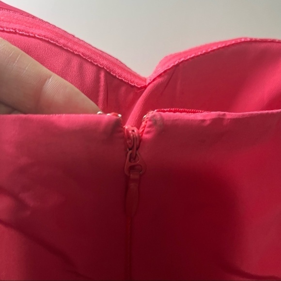 𝅺bcbg Pink Strapless Dress Size 0 - Picture 12 of 13